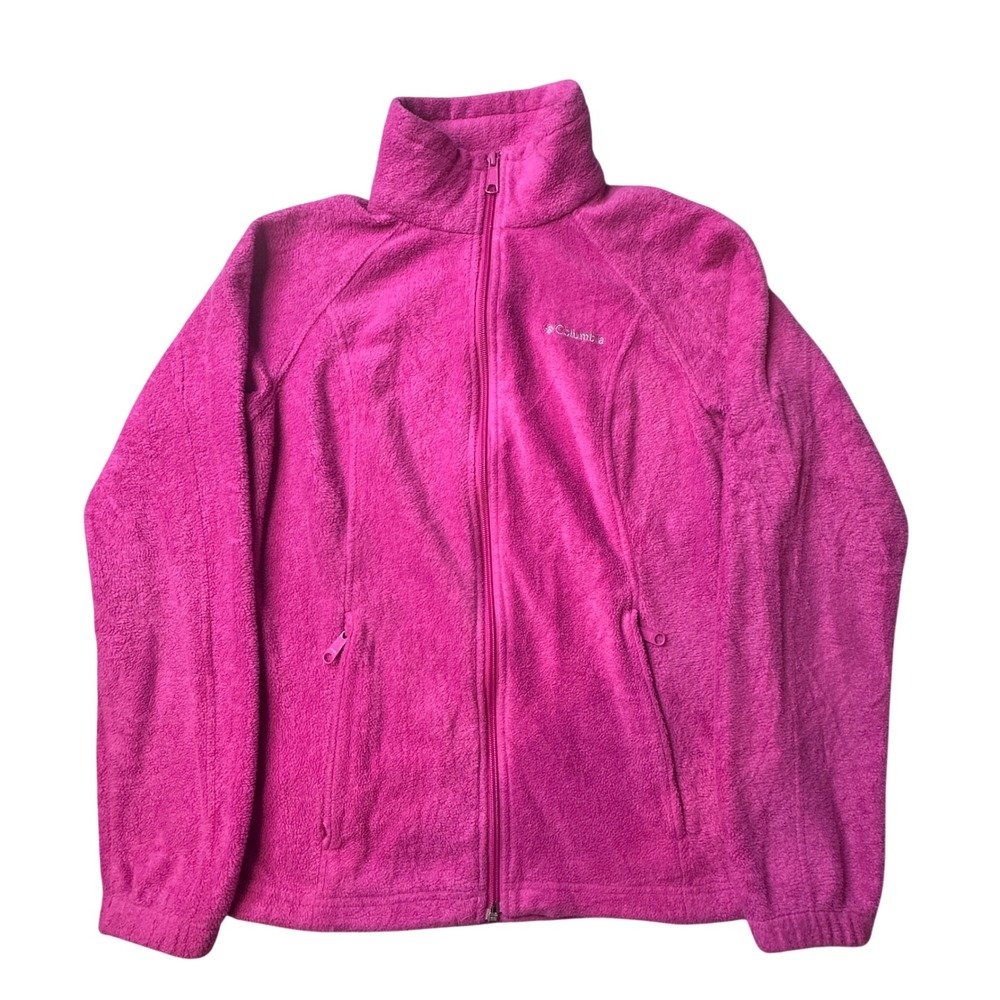 Columbia Jacket Womens S Fire Side II Pink Full Zip Fleece WL6439 Hiking Warm